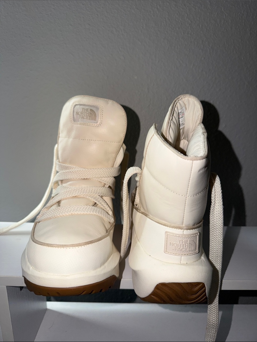 The North Face Women's Cream Winter Lace-Up Boots